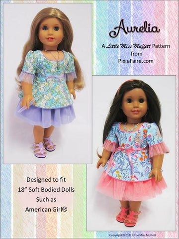Little Miss Muffett 18 Inch Modern Aurelia 18" Doll Clothes Pattern Pixie Faire