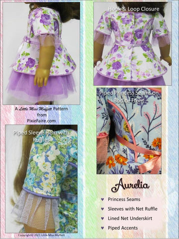 Little Miss Muffett 18 Inch Modern Aurelia 18" Doll Clothes Pattern Pixie Faire