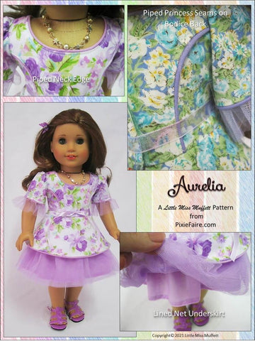 Little Miss Muffett 18 Inch Modern Aurelia 18" Doll Clothes Pattern Pixie Faire