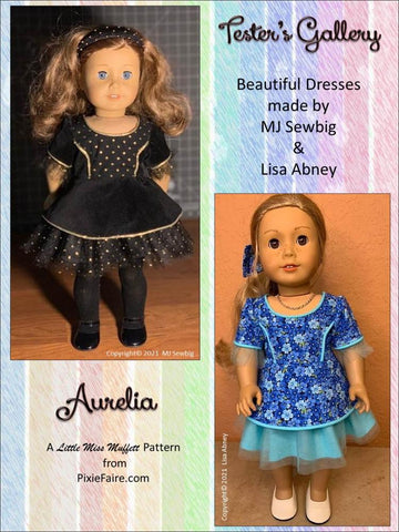 Little Miss Muffett 18 Inch Modern Aurelia 18" Doll Clothes Pattern Pixie Faire