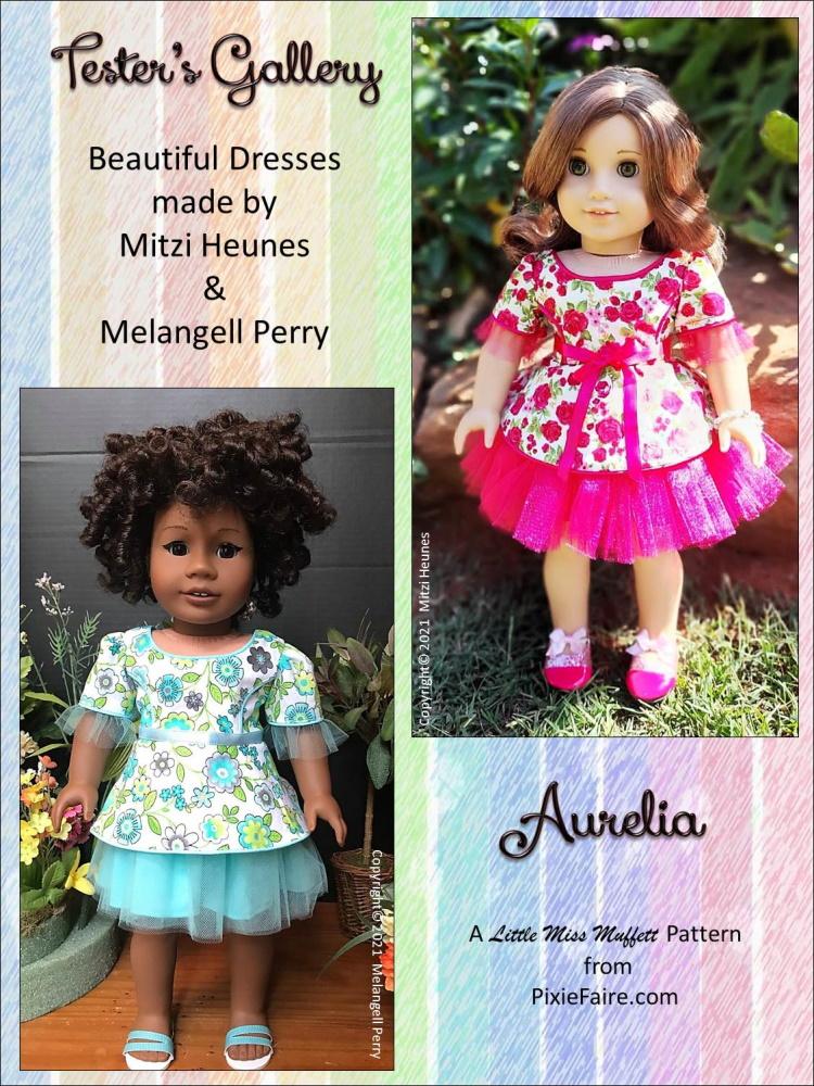 Little Miss Muffett 18 Inch Modern Aurelia 18" Doll Clothes Pattern Pixie Faire