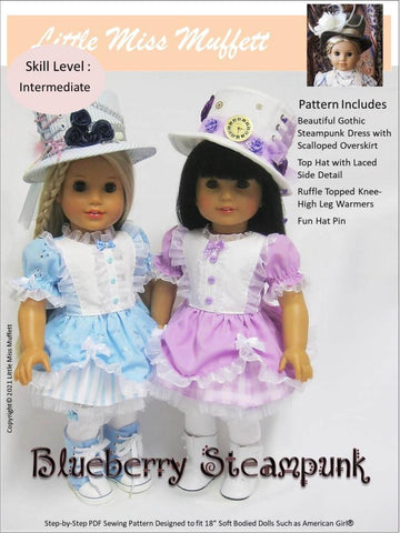 Little Miss Muffett 18 Inch Modern Blueberry Steampunk 18" Doll Clothes Pattern Pixie Faire