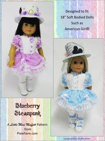 Little Miss Muffett 18 Inch Modern Blueberry Steampunk 18" Doll Clothes Pattern Pixie Faire