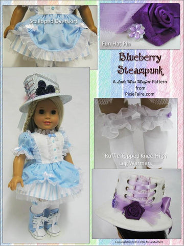 Little Miss Muffett 18 Inch Modern Blueberry Steampunk 18" Doll Clothes Pattern Pixie Faire