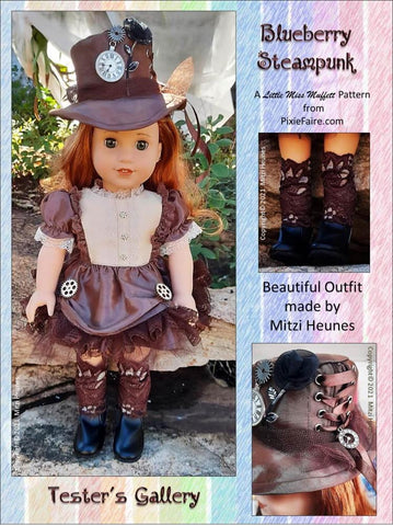 Little Miss Muffett 18 Inch Modern Blueberry Steampunk 18" Doll Clothes Pattern Pixie Faire