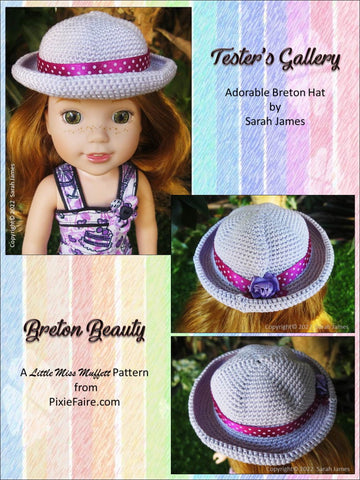 Little Miss Muffett Crochet Breton Beauty 14.5" Doll Clothes Crochet Pattern Pixie Faire