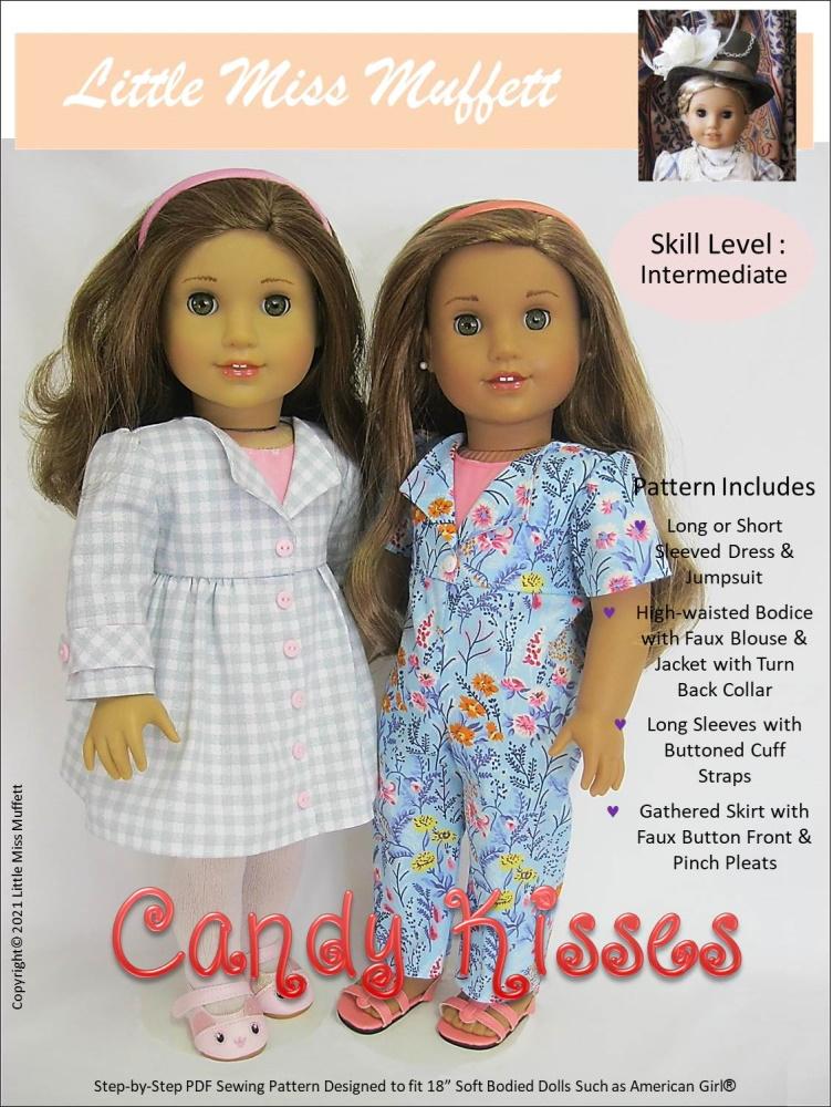 Little Miss Muffett Cute Cotton Candy Doll Clothes Pattern 18 inch American  Girl Dolls