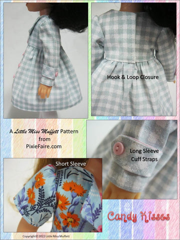 Little Miss Muffett WellieWishers Candy Kisses Jumpsuit and Dress 14.5" Doll Clothes Pattern Pixie Faire