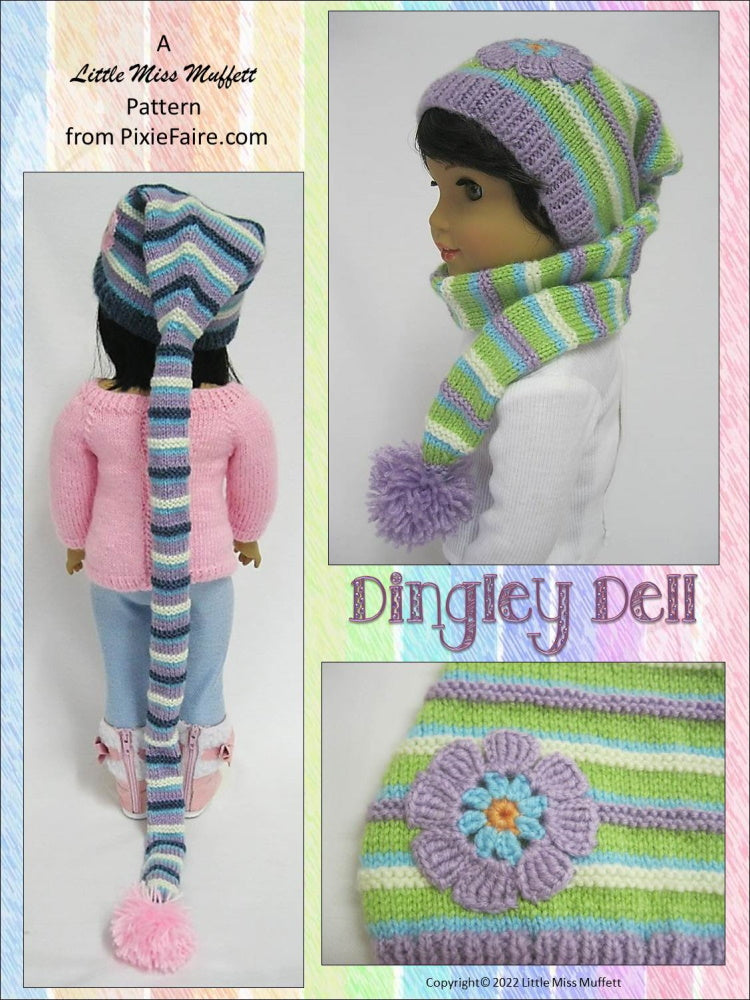 Little Miss Muffett Knitting Dingley Dell 18" Knitting Pattern Pixie Faire