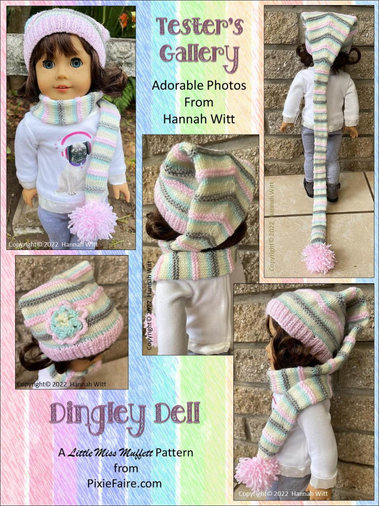 Little Miss Muffett Knitting Dingley Dell 18" Knitting Pattern Pixie Faire