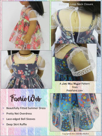 Little Miss Muffett 18 Inch Modern Faerie Web 18" Doll Clothes Pattern Pixie Faire