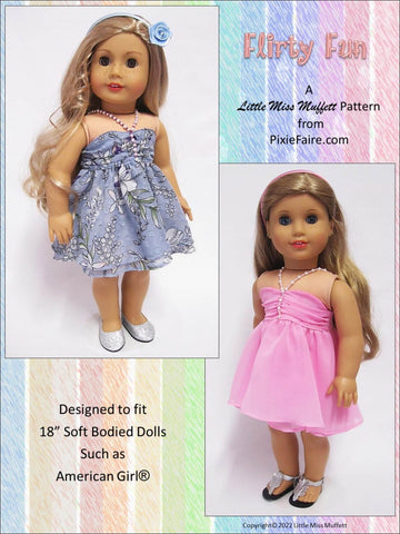 Little Miss Muffett 18 Inch Modern Flirty Fun 18" Doll Clothes Pattern Pixie Faire