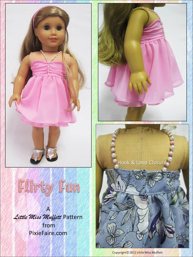 Little Miss Muffett 18 Inch Modern Flirty Fun 18" Doll Clothes Pattern Pixie Faire