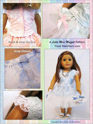 Little Miss Muffett 18 Inch Modern Flower Girl 18" Doll Clothes Pattern Pixie Faire