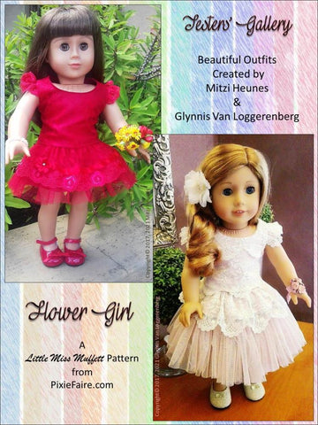 Little Miss Muffett 18 Inch Modern Flower Girl 18" Doll Clothes Pattern Pixie Faire