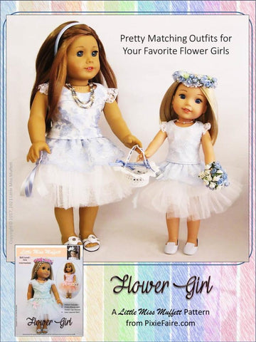 Little Miss Muffett WellieWishers Flower Girl 14.5" Doll Clothes Pattern Pixie Faire
