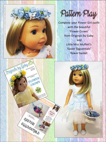 Little Miss Muffett WellieWishers Flower Girl 14.5" Doll Clothes Pattern Pixie Faire