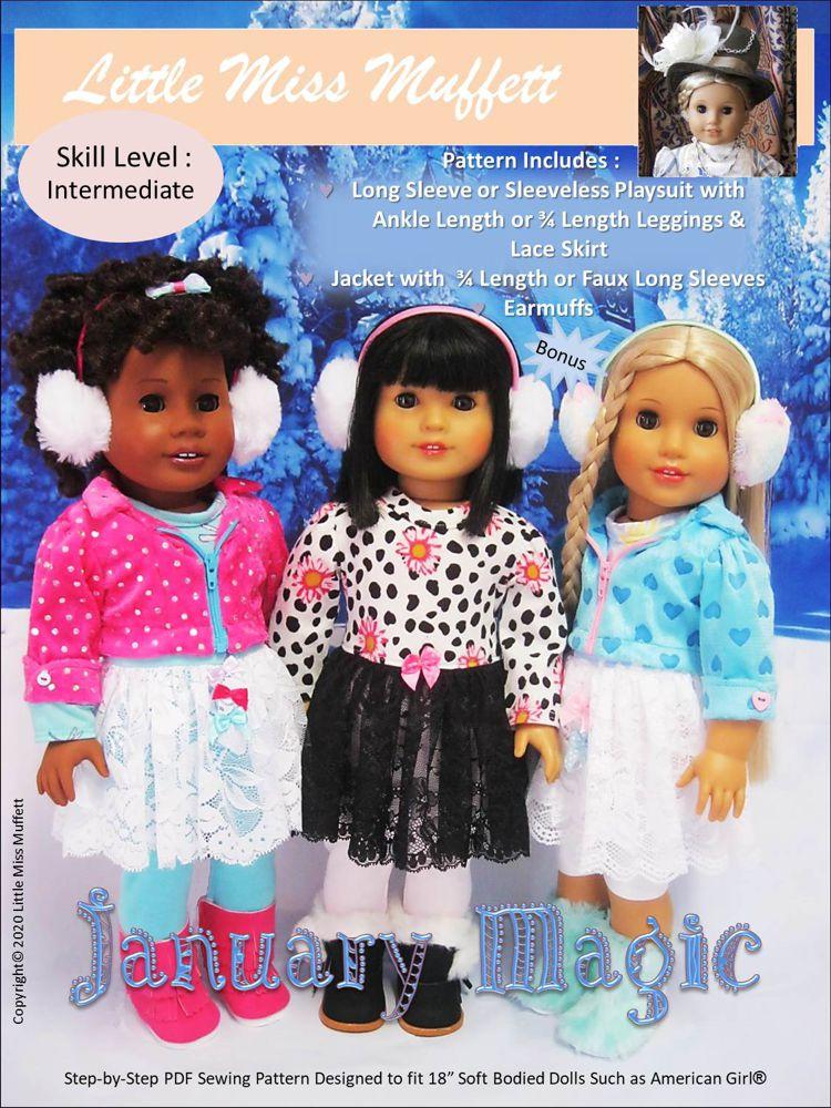Little Miss Muffett 18 Inch Modern January Magic 18" Doll Clothes Pattern Pixie Faire