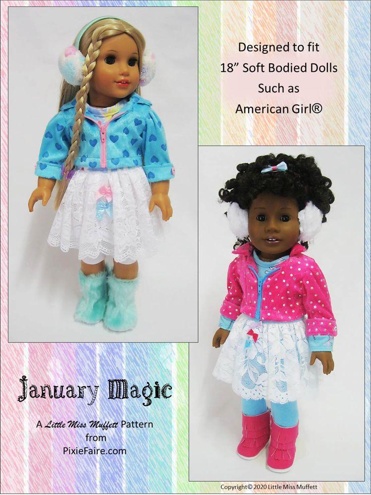 Little Miss Muffett 18 Inch Modern January Magic 18" Doll Clothes Pattern Pixie Faire