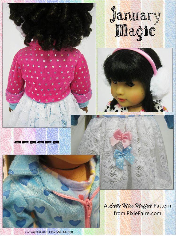 Little Miss Muffett 18 Inch Modern January Magic 18" Doll Clothes Pattern Pixie Faire
