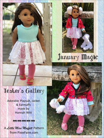 Little Miss Muffett 18 Inch Modern January Magic 18" Doll Clothes Pattern Pixie Faire