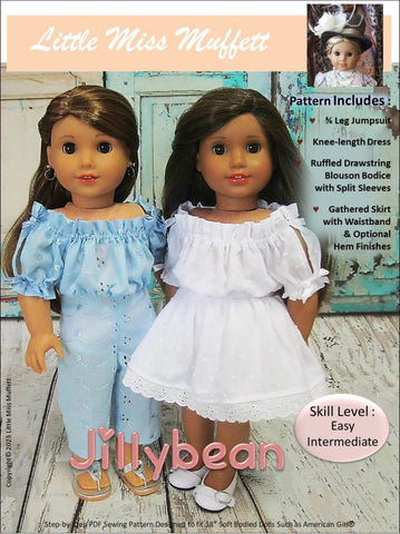 Little Miss Muffett 18 Inch Modern Jillybean 18" Doll Clothes Pattern Pixie Faire