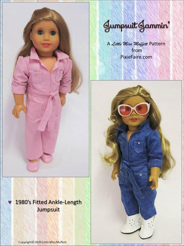 Little Miss Muffett 18 Inch Historical Jumpsuit Jammin' 18" Doll Clothes Pattern Pixie Faire