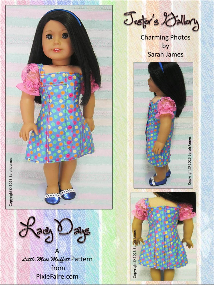 Little Miss Muffett 18 Inch Modern Lacy Days 18" Doll Clothes Pattern Pixie Faire