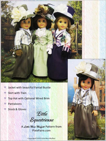 Little Miss Muffett 18 Inch Historical Little Equestrienne 18" Doll Clothes Pattern Pixie Faire