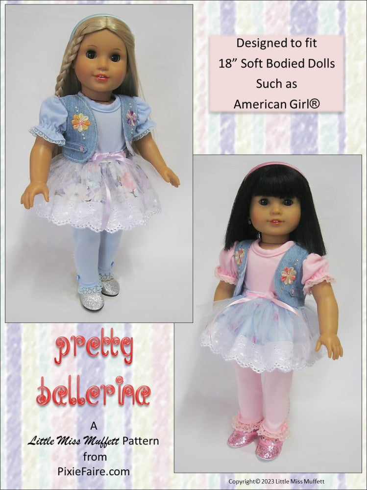 Little Miss Muffett 18 Inch Modern Pretty Ballerina 18" Doll Clothes Pixie Faire