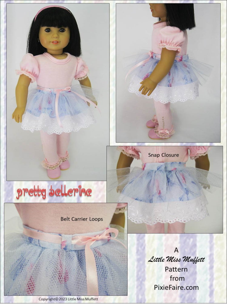 Little Miss Muffett 18 Inch Modern Pretty Ballerina 18" Doll Clothes Pixie Faire