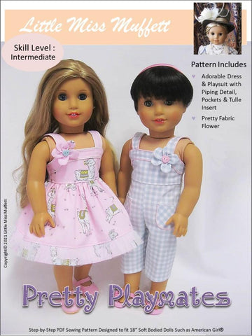 Little Miss Muffett 18 Inch Modern Pretty Playmates 18" Doll Clothes Pattern Pixie Faire