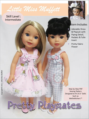 Little Miss Muffett 18 Inch Modern Pretty Playmates 14.5" Doll Clothes Pattern Pixie Faire