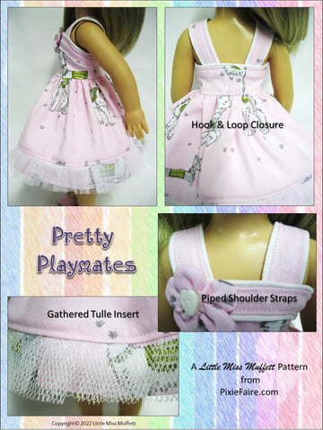 Little Miss Muffett 18 Inch Modern Pretty Playmates 14.5" Doll Clothes Pattern Pixie Faire