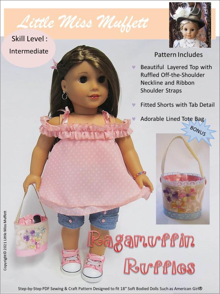 Little Miss Muffett 18 Inch Modern Ragamuffin Ruffles 18" Doll Clothes Pixie Faire