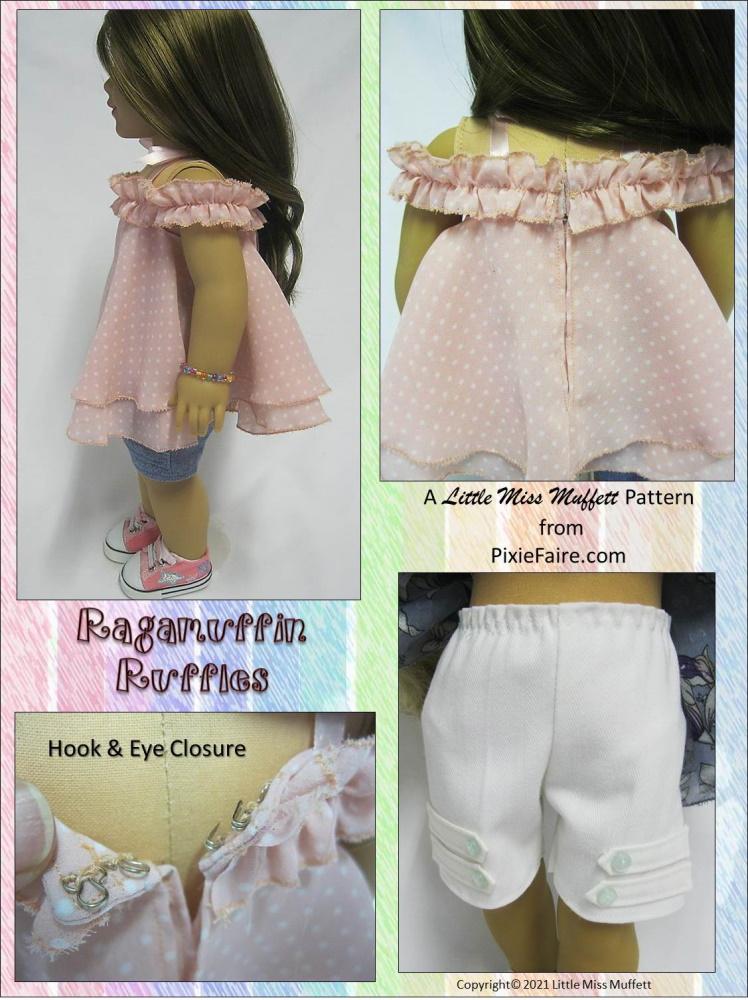 Little Miss Muffett 18 Inch Modern Ragamuffin Ruffles 18" Doll Clothes Pixie Faire