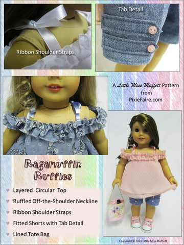 Little Miss Muffett 18 Inch Modern Ragamuffin Ruffles 18" Doll Clothes Pixie Faire
