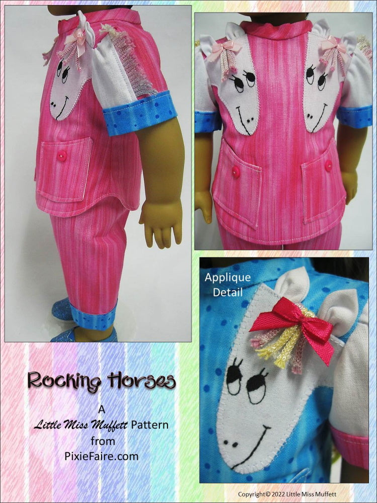 Little Miss Muffett 18 Inch Modern Rocking Horses 18" Doll Clothes Pattern Pixie Faire
