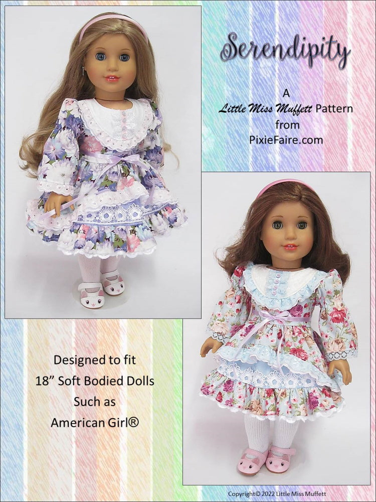 Little Miss Muffett 18 Inch Modern Serendipity 18" Doll Clothes Pattern Pixie Faire
