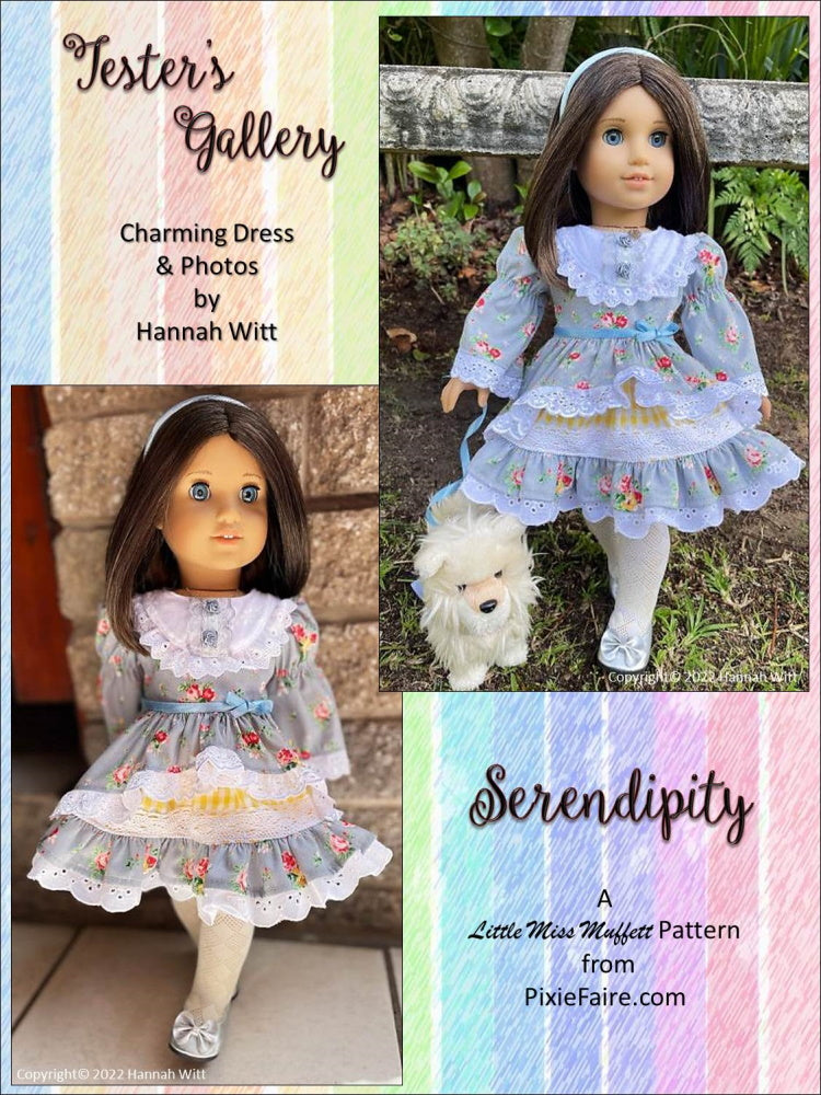 Little Miss Muffett 18 Inch Modern Serendipity 18" Doll Clothes Pattern Pixie Faire