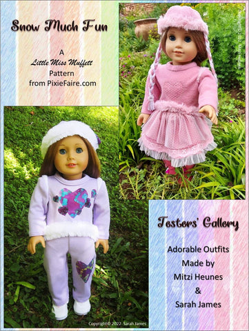 Little Miss Muffett 18 Inch Modern Snow Much Fun 18" Doll Clothes Pattern Pixie Faire