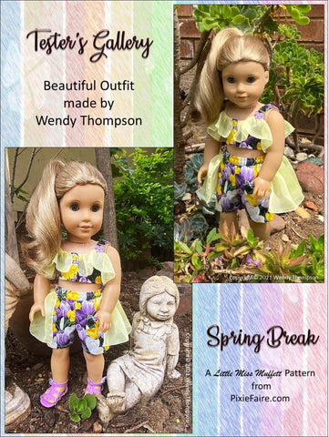 Little Miss Muffett 18 Inch Modern Spring Break 18" Doll Clothes Pattern Pixie Faire