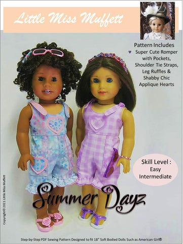 Little Miss Muffett 18 Inch Modern Summer Dayz Pattern For 18 Inch Dolls Pixie Faire