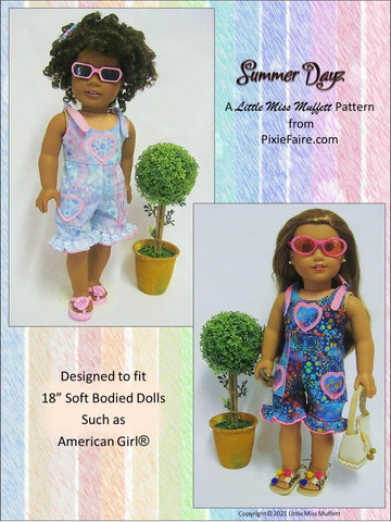 Little Miss Muffett 18 Inch Modern Summer Dayz Pattern For 18 Inch Dolls Pixie Faire