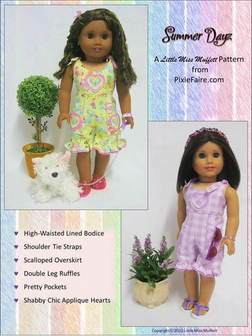 Little Miss Muffett 18 Inch Modern Summer Dayz Pattern For 18 Inch Dolls Pixie Faire