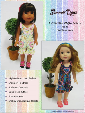 Little Miss Muffett WellieWishers Summer Dayz Pattern For 14.5-15 Inch Dolls Pixie Faire