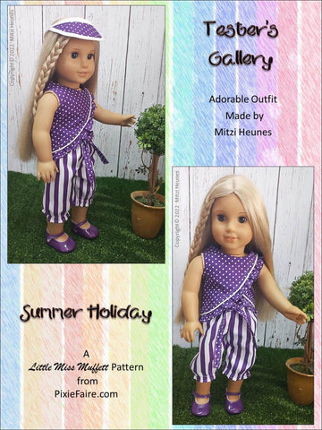 Little Miss Muffett 18 Inch Modern Summer Holiday Pattern For 18 Inch Dolls Pixie Faire