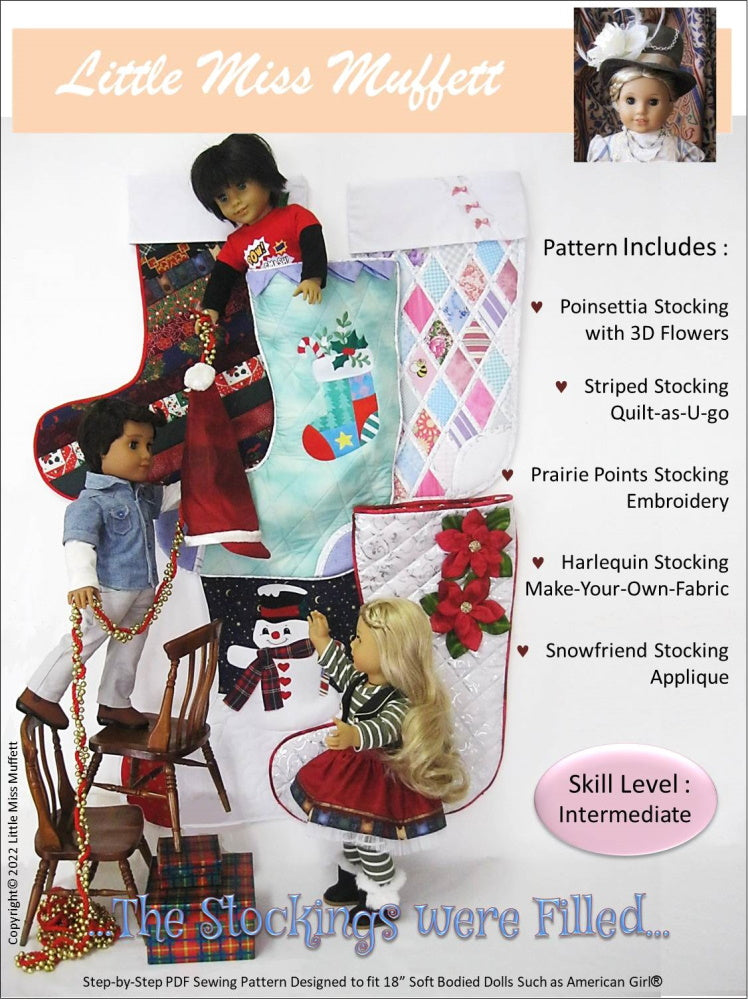 Little Miss Muffett 18 Inch Modern The Stockings were Filled Doll Accessory Pattern Pixie Faire