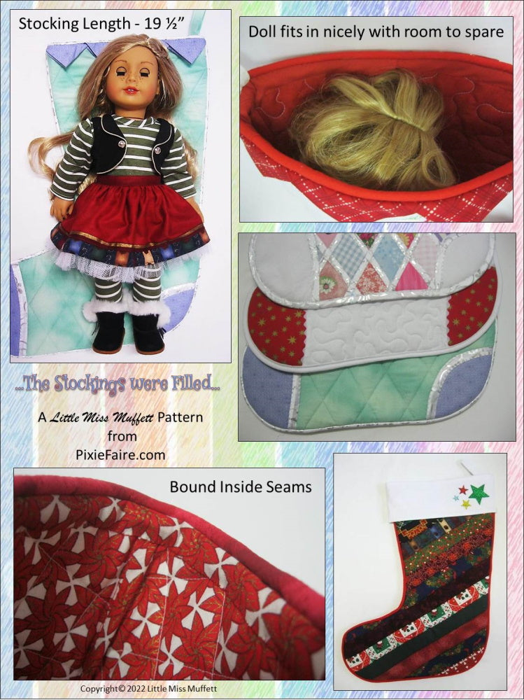 Little Miss Muffett 18 Inch Modern The Stockings were Filled Doll Accessory Pattern Pixie Faire