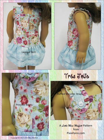 Little Miss Muffett 18 Inch Modern Tres Jolie 18" Doll Clothes Pattern Pixie Faire